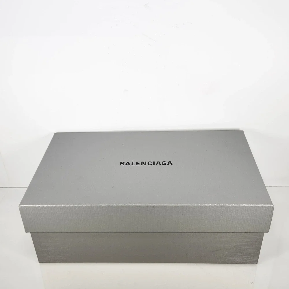 Balenciaga Pool Slide Mens Size 10 Black Shearling Political Campaign Logo